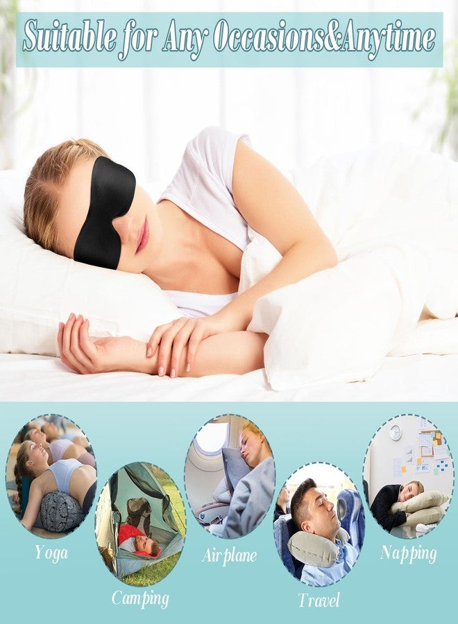 Bencailor 8 Pcs Sleep Mask for Side Sleeper 3D Eye Masks for Sleeping Blackout Eye Cover Shade Night Blindfold with Adjustable Strap for Women Men Sleeping Game Gifts(Medium,Black - Image 4