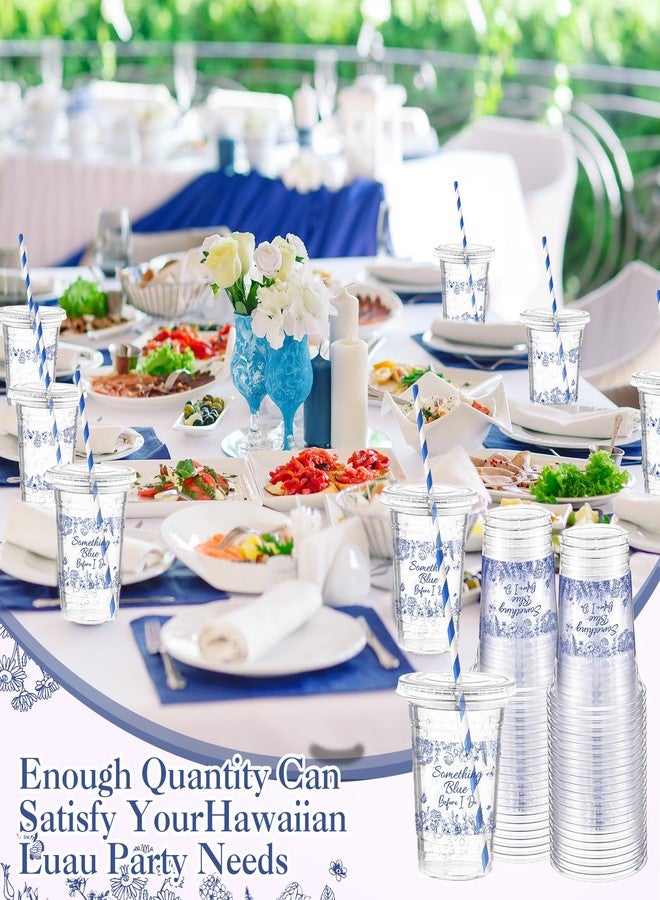 Chuangdi تشوانغدي 50 عبوة لوازم حفلة استحمام العروس شيء أزرق أكواب بلاستيكية للنساء أكواب قابلة للتخلص هدايا لكوب وصيفة العروس لحفلة استحمام العروس شيء أزرق حفلة توديع العزوبية حفل زفاف حفل خطوبة - Image 3