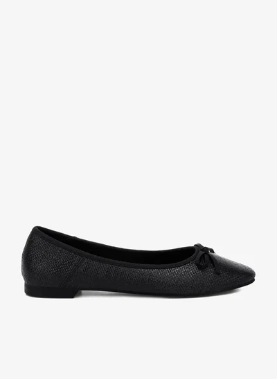London Rag Raffia Ballet Flats in Black