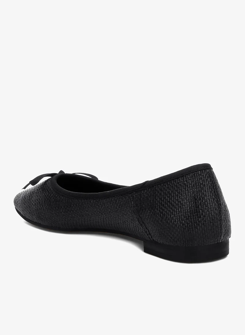 London Rag Raffia Ballet Flats in Black