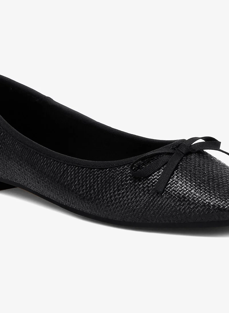 London Rag Raffia Ballet Flats in Black