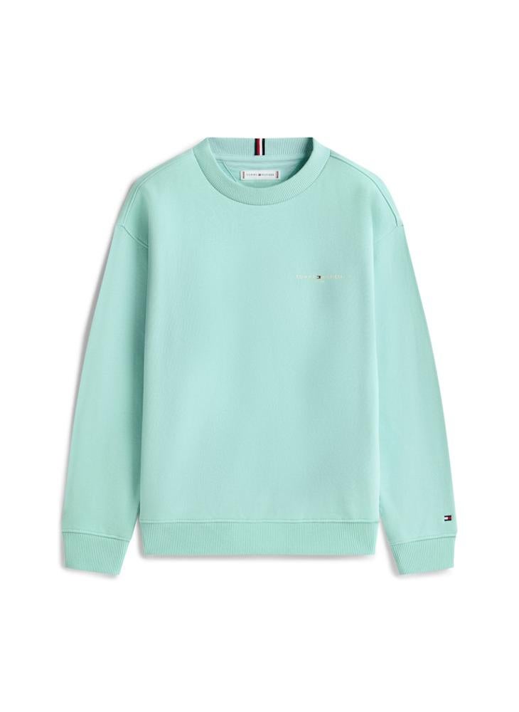 تومي هيلفيغر سويتر للأطفال بياقة مستديرة بتصميم كورب قصير - Image 4