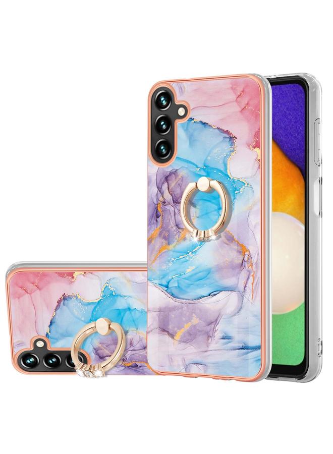 اس-توب جراب لهاتف Samsung Galaxy A14 5G مطلي بالكهرباء IMD TPU مع حلقة - Image 1