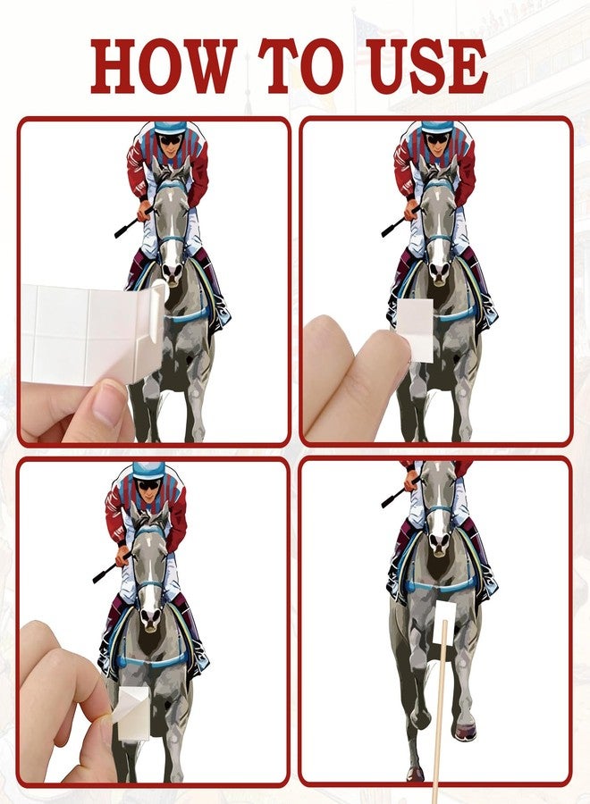 Raxfly 26Pcs Horse Racing Centerpiece Sticks, Equestrian Table Toppers Decorations with Horses Jockey Roses for Derby Style Party, Roses theme Birthday - Image 3