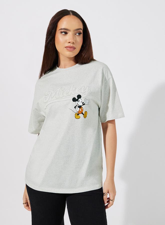 Styli Mickey Mouse Graphic Print Oversized T-Shirt - Image 1