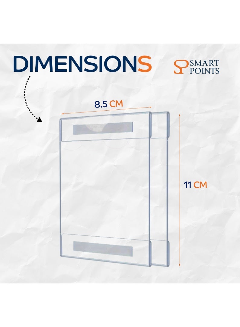 "سمارت بوينتس  " 8.5CMx11CM حامل لافتة حائط أكريليك مع شريط 3M ، 8 1/2 × 11 حامل لافتة بلاستيكي شفاف للمكتب ، المنزل ، المتجر ، المطعم - بدون حفر (6 عبوات) - Image 4
