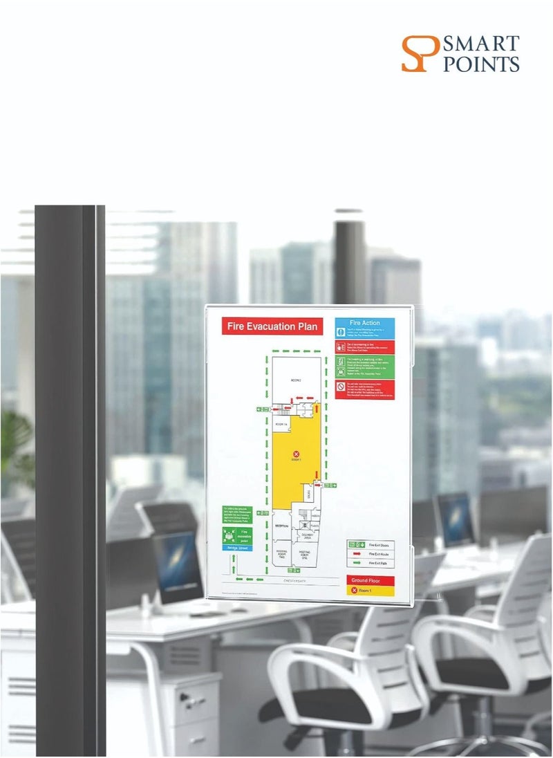 SMARTPOINTS 8.5x11 Acrylic Wall Sign Holder with 3M Tape, 8 1/2 x 11 Clear Plastic plexiglass Sign Holder for Office, Home, Store, Restaurant-No Drilling(6 Pack)  - Image 3