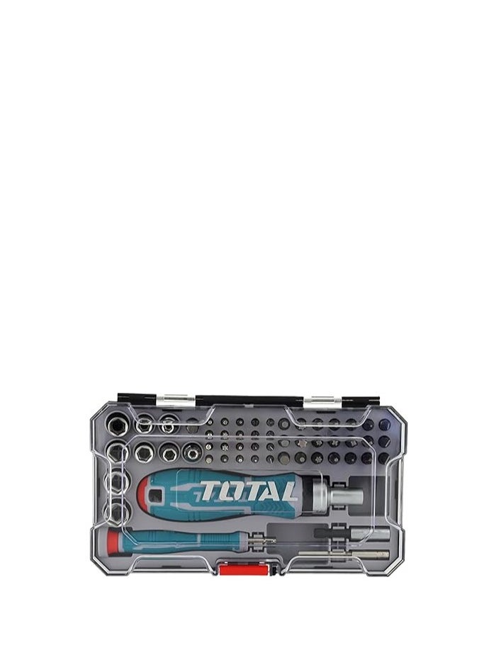 TOTAL TOTAL 55Pcs Screwdriver Bits Set with Precision Bits, Ratchet Handle, and Socket Adapters for Automotive, DIY, and Professional Use | 6.35mm & 4mm Bits  - Image 5