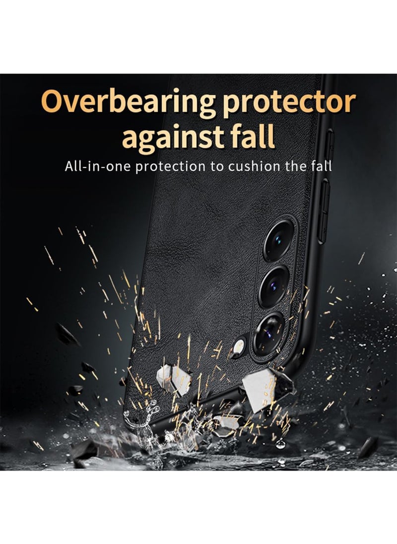 Aookay - Case for Samsung Galaxy S25 Ultra Case, Luxury Business Retro Premium PU Leather Phone Case, Shockproof Bumper Full Body Protective Cover Phone Cases for Samsung Galaxy S25 Ultra 5G (Brown) - Image 1