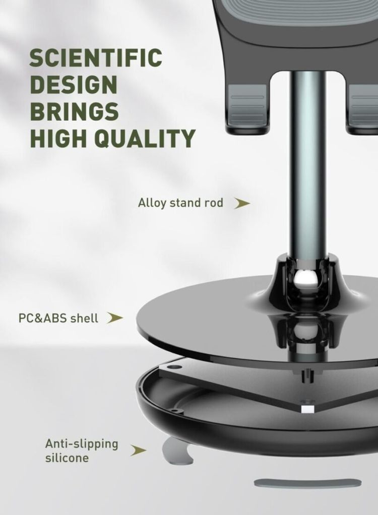 LDNIO Mobile Phone Holder Cellphone Stand For Home and Office Foldable Anti-skid Silicone Grip, Black MG05 - Image 4