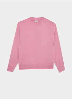 Solid Regular Fit Round Neck Knit Sweater by Styli