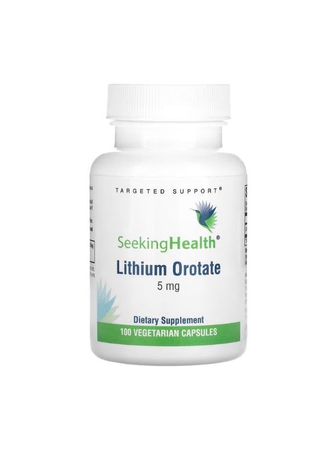 Seeking Health Lithium Orotate 5 mg 100 Vegetarian Capsules  - Image 1