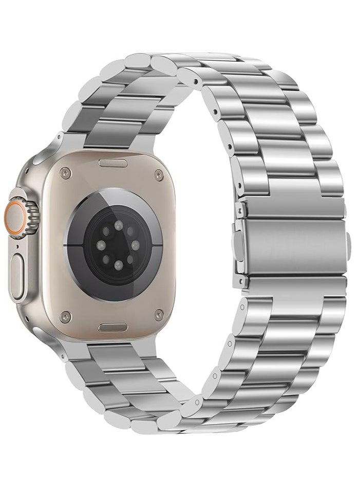 keloray - Stainless Steel Replacement Bands for Apple Watch Band 38mm 40mm 41mm 42mm 44mm 45mm 49mm iwatch Series Ultra SE 8 7 6 5 4 3 2 1 Loop Women & Men Watch Strap(Silver) - Image 1