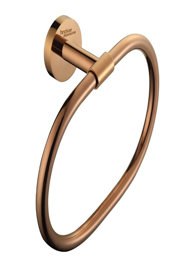 Hindware Italian Collection Towel Ring for Bathroom | PVD Coated Towel Ring for Wash Basin | Brass Wash Basin Ring Towel |Luxury Rose Gold Color Finish | Premium Bathroom Accessories Series - Image 4