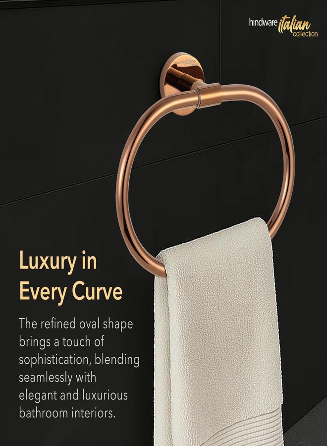 Hindware Italian Collection Towel Ring for Bathroom | PVD Coated Towel Ring for Wash Basin | Brass Wash Basin Ring Towel |Luxury Rose Gold Color Finish | Premium Bathroom Accessories Series - Image 5