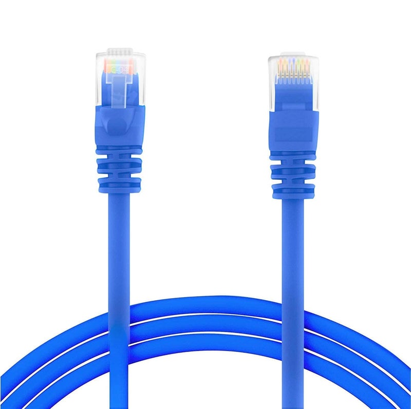 Technotech Cat6 Ethernet Lan Patch Cable 1 Meter | High Speed 10 Gbps | Bandwidth 550Mhz | Gold-Plated RJ45 - Blue - Image 1