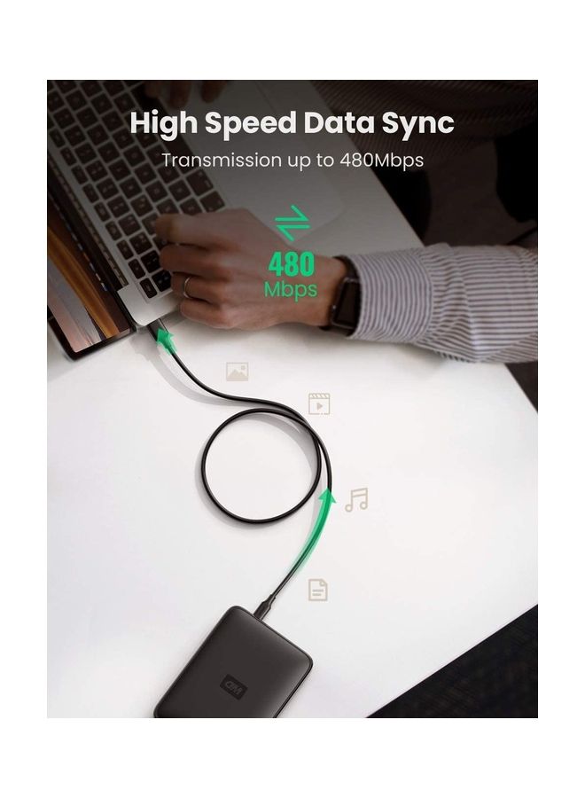 يو جرين كابل بيانات شحن USB 2.0 صغير من النوع A إلى B - Image 4