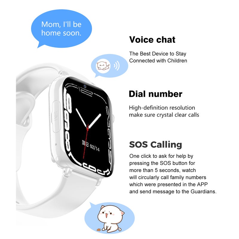 4G Kids Smart Watch, Black: Accurate LBS WiFi Positioning - Multifunctional Two-Way Communication Smartwatch for Children at School, Park or Home - Image 5