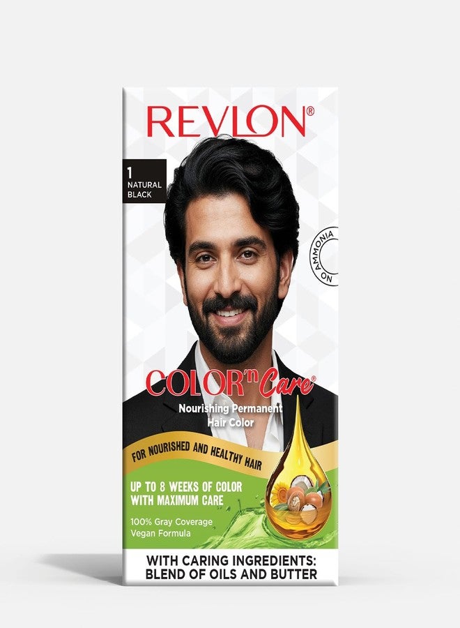 Revlon Color'n Care Nourishing Permanent Hair Color for Men- 1.0 Natural Black - Image 1
