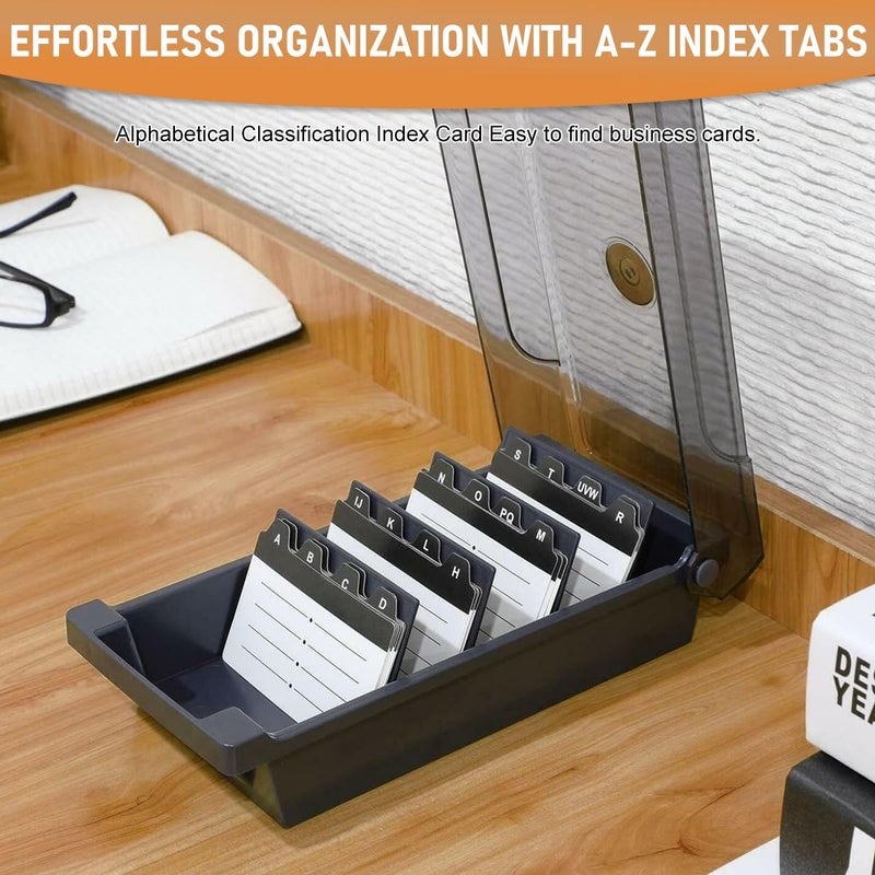 Climberty ® Large Capacity Business Card Storage Case with 5 Compartments & 20pcs A-Z Index Tabs, Business Card Case Organizer, Credit Card Holder File for 500+ Business Cards, 24cm x12cm x7.5cm - Image 5
