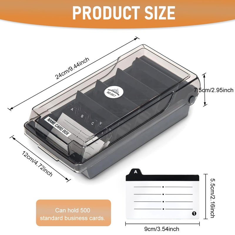 Climberty ® Large Capacity Business Card Storage Case with 5 Compartments & 20pcs A-Z Index Tabs, Business Card Case Organizer, Credit Card Holder File for 500+ Business Cards, 24cm x12cm x7.5cm - Image 2