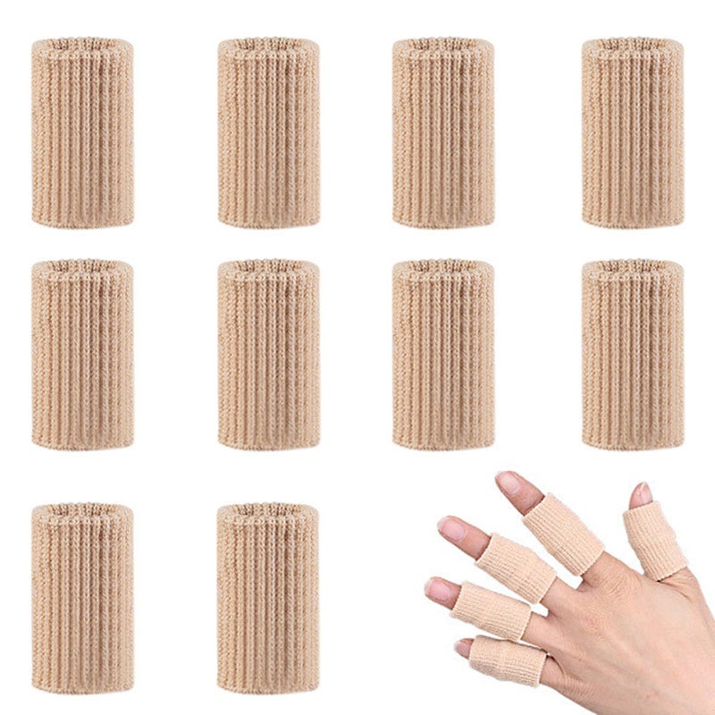 10pcs Finger Sleeves Brace Finger Support Breathable Elastic Finger Protector for Relieving Pain Sports Basketball Badminton - Image 1