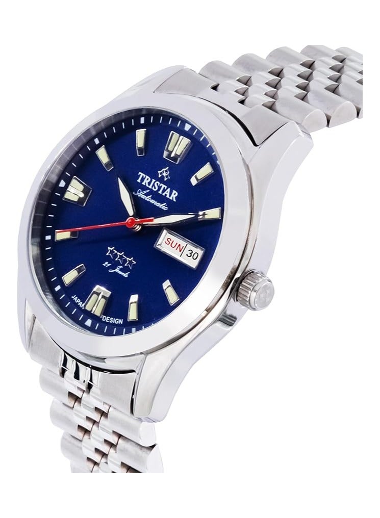 Tristar Automatic Blue Dial Stainless Steel Men's Watch BA21DMSSM03 - Image 2