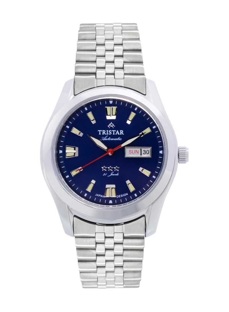 Tristar Automatic Blue Dial Stainless Steel Men's Watch BA21DMSSM03 - Image 1
