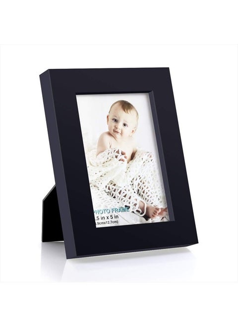 3.5x5 inch Picture Frame Made of Solid Wood High Definition Glass for Table Top Display and Wall Mounting Photo Frame Black