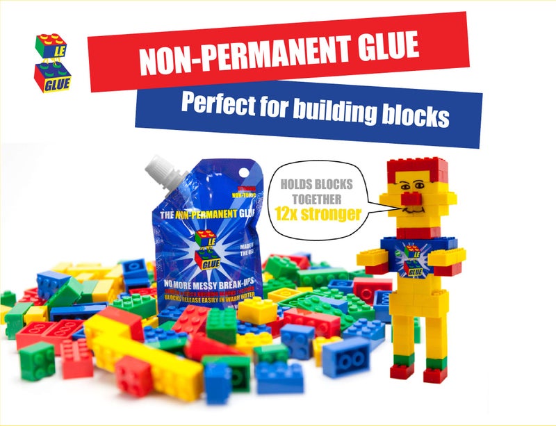 LE-GLUE Le Glue Temporary Glue - Compatible with Legos - Non-Permanent Clear Adhesive for Plastic Building Blocks - No Messy Break-Ups - Non-Toxic Formula - Created for Kids, by a Kid - Image 2