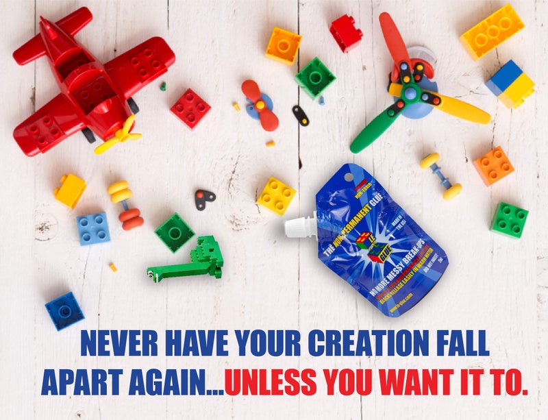 LE-GLUE Le Glue Temporary Glue - Compatible with Legos - Non-Permanent Clear Adhesive for Plastic Building Blocks - No Messy Break-Ups - Non-Toxic Formula - Created for Kids, by a Kid - Image 4