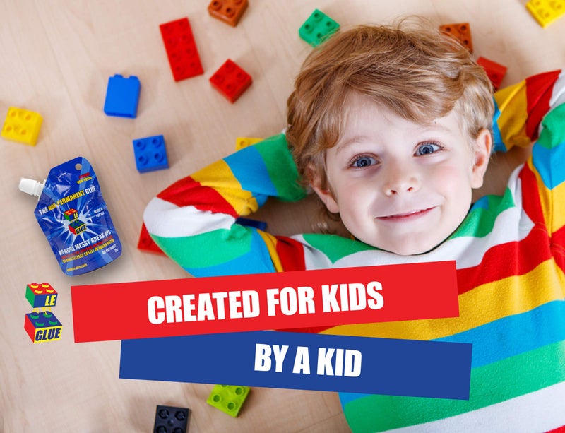 LE-GLUE Le Glue Temporary Glue - Compatible with Legos - Non-Permanent Clear Adhesive for Plastic Building Blocks - No Messy Break-Ups - Non-Toxic Formula - Created for Kids, by a Kid - Image 5