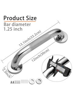 12 Inch Anti Slip Shower Grab Bar, Stainless Ste Knurled Bathroom Balance Bar, Safety Hand Rail Support Handicap Elderly Senior Assist Bath Handle - pzsku/ZDDC7494BED333AADEF66Z/45/_/1684608307/80cf404a-9a42-4d27-8d2a-c9d5bc90fa20