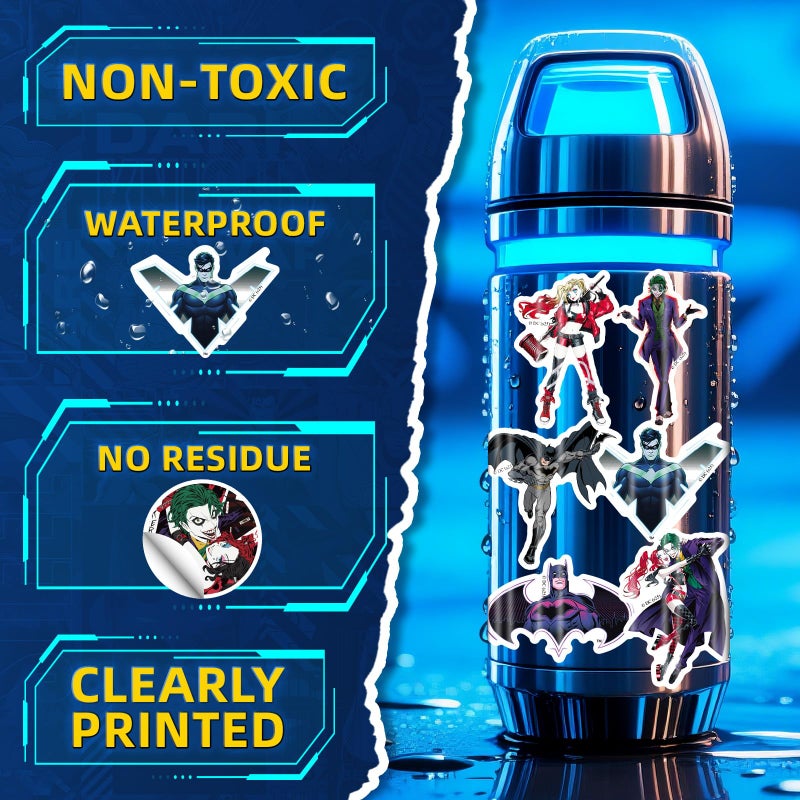 CoCube+ 50PCS Cool Comic Style Superhero Stickers Pack â€“ Waterproof Vinyl Decals for Laptop, Water Bottle, Phone, Skateboard, Car, Scrapbook, Aesthetic Anime-Inspired Art Stickers for Kids & Adults - Image 2
