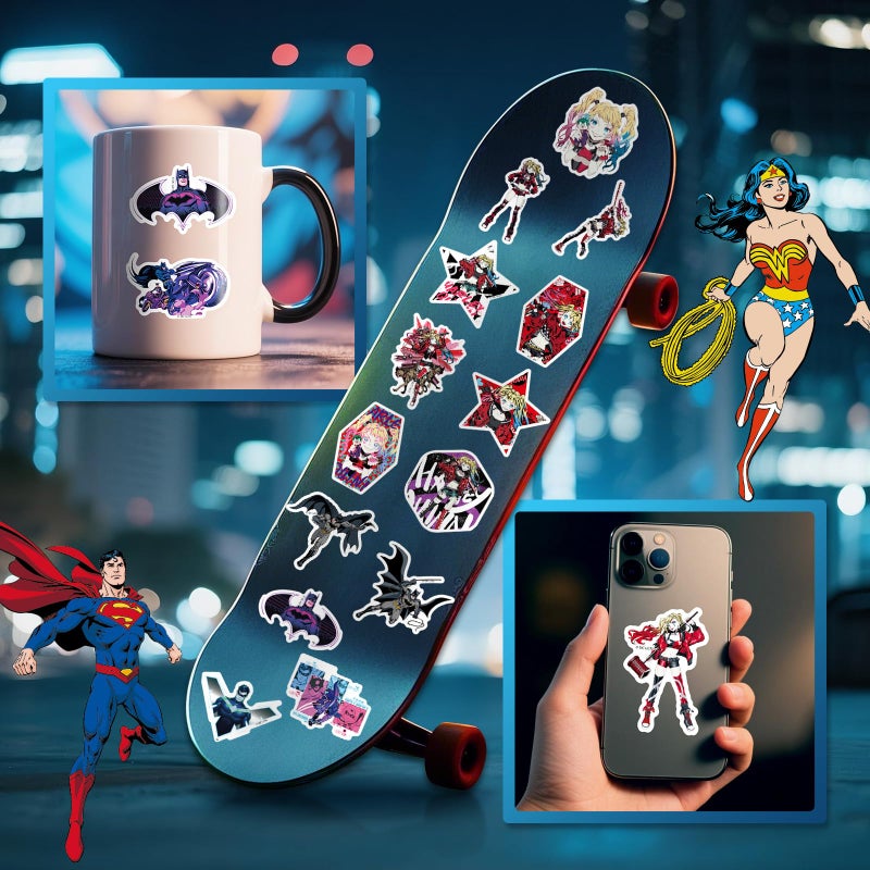 CoCube+ 50PCS Cool Comic Style Superhero Stickers Pack â€“ Waterproof Vinyl Decals for Laptop, Water Bottle, Phone, Skateboard, Car, Scrapbook, Aesthetic Anime-Inspired Art Stickers for Kids & Adults - Image 3