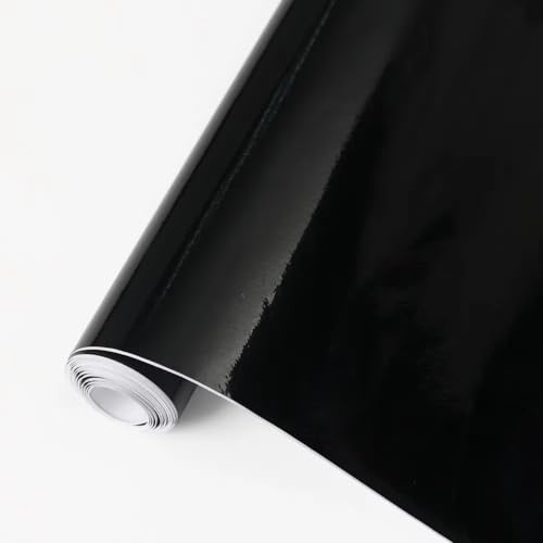 SUNBIRD Black Car Wrap Vinyl Roll with Air Release DIY Styling Self Adhesive Motorbike Car Sticker Decal (24in x 5ft, Black Glossy) - Image 1