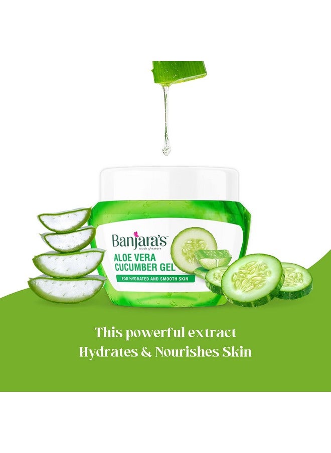 Banjara's - Aloe Vera Gel | Saffron & Cucumber Combo |For Glowing,Smooth & Hydrated Skin |Non-Toxic|100% Vegan, Natural & Sulphate Free | 200 Gm - Image 1