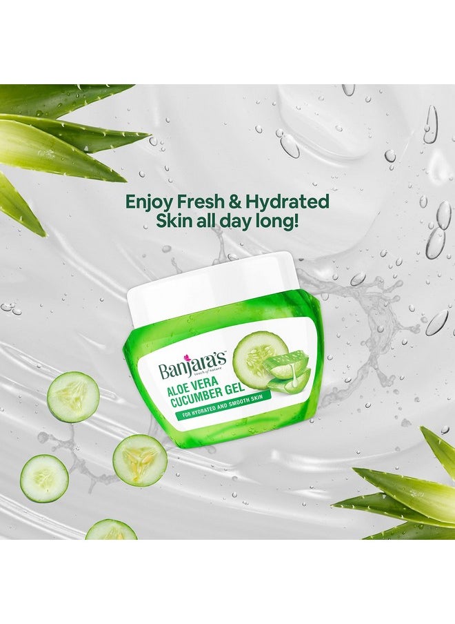 Banjara's - Aloe Vera Gel | Saffron & Cucumber Combo |For Glowing,Smooth & Hydrated Skin |Non-Toxic|100% Vegan, Natural & Sulphate Free | 200 Gm - Image 1