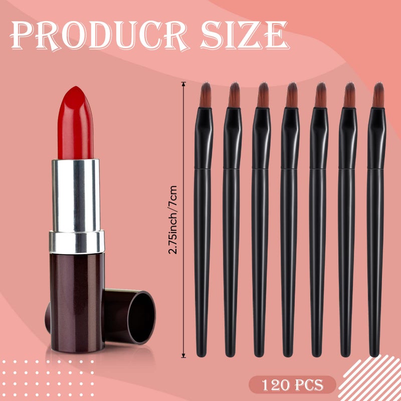 Yaomiao 120 Pcs Disposable Lip Brushes Small Lip Applicators Bulk Multifunctional Brush for Lipstick Makeup Concealer Eyebrow Foundation Blending Cosmetic Tool - Image 2