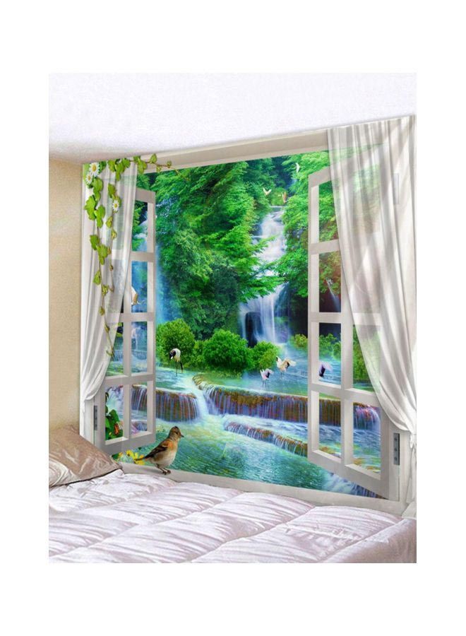 NIBEMINENT Qiangtie 3D Tree Landscape Pattern Wall Tapestry Green/Blue/White 150x200centimeter - Image 1