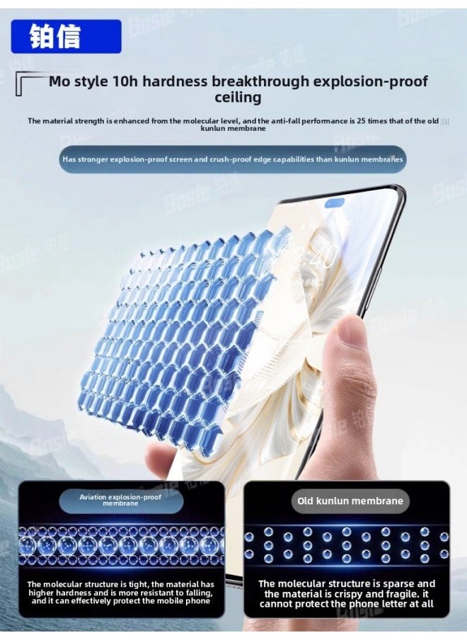 Generic - [Aviation Glass] Applicable Glory 100 Tempered Film 200/90pro Mobile Phone Film 70/80 X50GT60-Colour:[Full Glue Without Grain] Ultra Clear 2 Pieces★Instant Application Without Bubbles★40 Times Explosion-proof ∞ Free Film Artifact-Size:Honor Magic4 Pro - Image 1