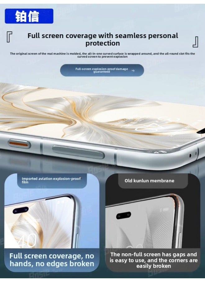 Generic - [Aviation Glass] Applicable Glory 100 Tempered Film 200/90pro Mobile Phone Film 70/80 X50GT60-Colour:[Full Glue Without Grain] Ultra Clear 2 Pieces★Instant Application Without Bubbles★40 Times Explosion-proof ∞ Free Film Artifact-Size:Honor Magic4 Pro - Image 1