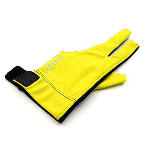 CUESOUL Professional Billiard Gloves Yellow-Wear on Left Hand Size L - Image 3