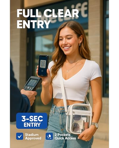 PACKISM Clear Purses for Women Stadium - Clear Bag Stadium Approved Crossbody Bag Adjustable Shoulder Strap for Concerts Sports Festivals Events Game Day, White - Image 2