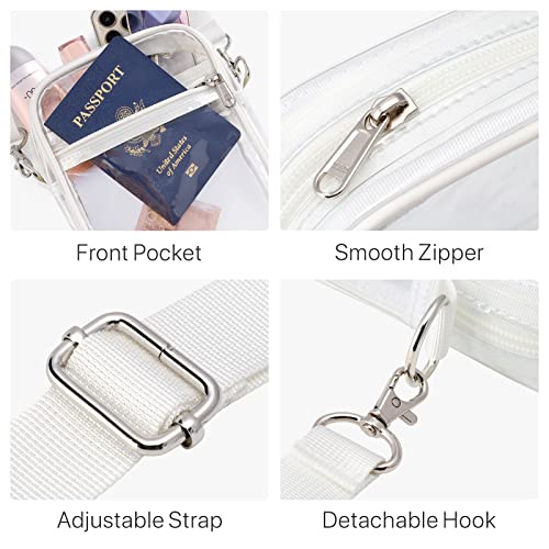 PACKISM Clear Purses for Women Stadium - Clear Bag Stadium Approved Crossbody Bag Adjustable Shoulder Strap for Concerts Sports Festivals Events Game Day, White - Image 5