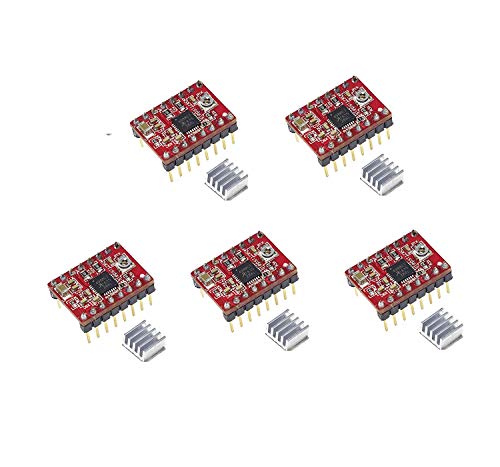 Bolsen 5pcs/lot Reprap Stepper Driver pololu A4988 Stepper Motor Driver Module with Aluminum Heat Sink for ramps 1.4 3D Printer - Image 1