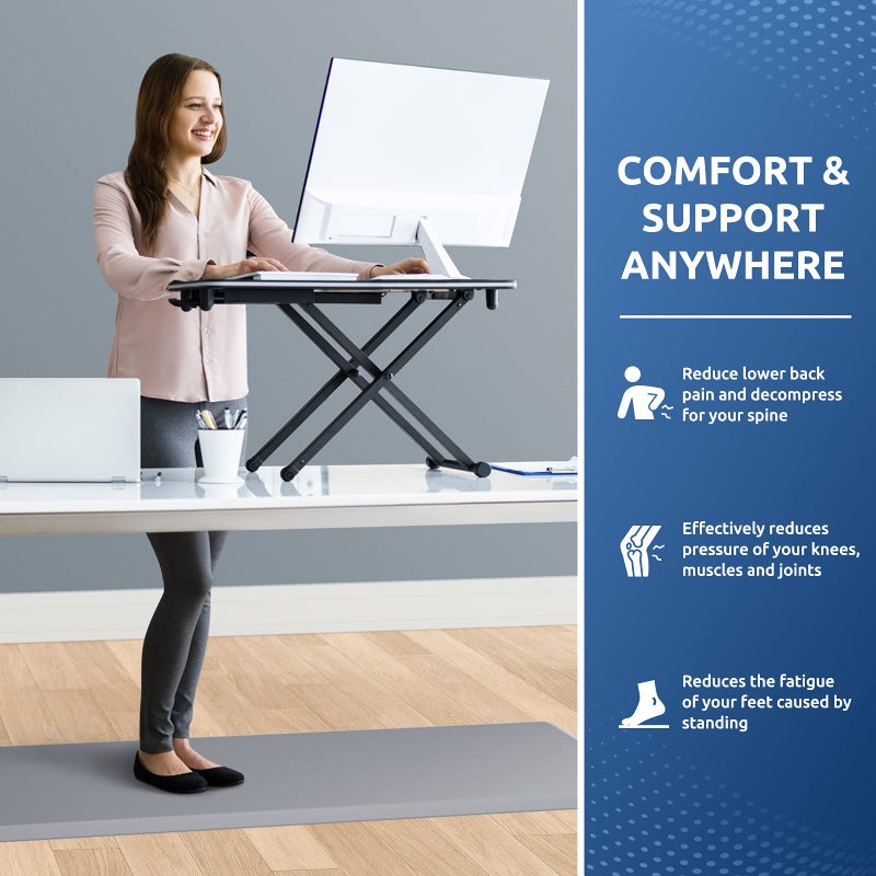 KitchenClouds Kitchen Mat Cushioned Anti Fatigue Kitchen Rug 17.3"x60" Water Resistant Non Slip Kitchen Rugs and Mats Standing Desk Mat Comfort Floor Mats for Kitchen House Sink Office (Grey) - Image 4