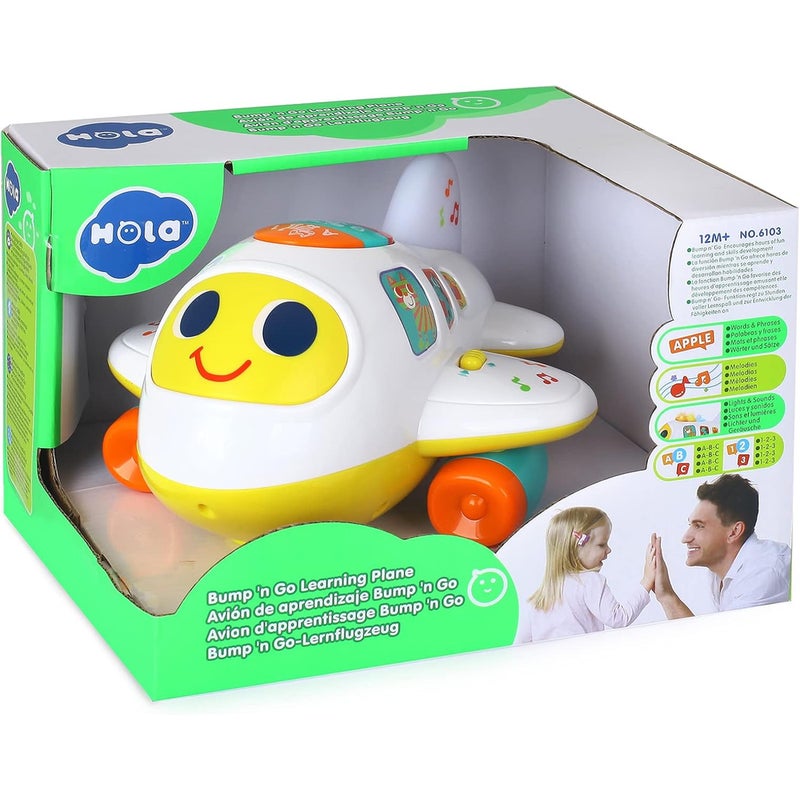 Hola - Bump N Go Learning Plane With Light & Music - 6103 - Image 1