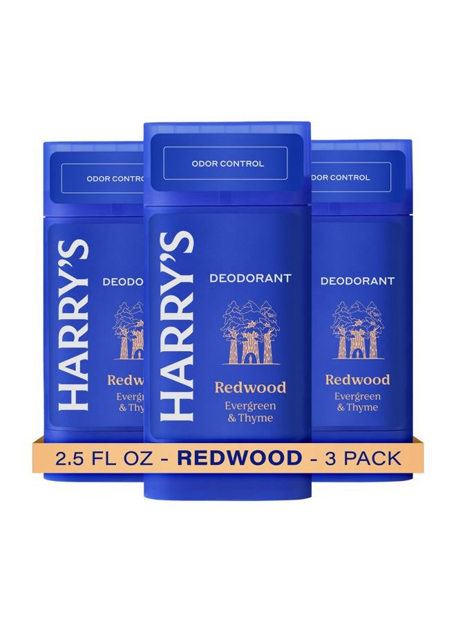 Harry's Men's Deodorant - Odor Control Deodorant - Aluminum-Free - Redwood (3 Count) - Image 1