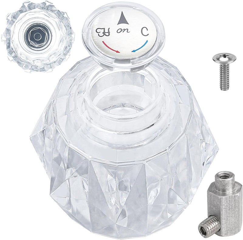 gcbcrit Shower Faucet Handle Replacement for RP41661, Replacement Shower Handle Compatible with Delta and Peerless Single Handle Tub Faucets, Clear Acrylic Shower Faucet Handle - Image 1